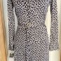 DVF Diane Von Furstenberg Navy Gold Shirt Belted Dress, 4 Women&acirc;��s