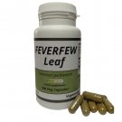 FEVERFEW Leaf (Tanacetum parthenium) Capsules - 500 mg 100 Vegan Capsules Herbal FEVERFEW Leaf (Tanacetum parthenium) Capsules - 500 mg 100 Vegan Capsules Herbal