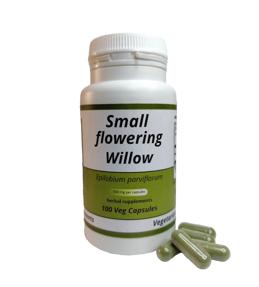Small flowering Willow (Epilobium parviflorum) Capsules - 500 mg  100 Vegan Capsules Herbal