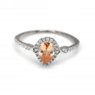 0.1 Ct Natural Diamond Drop Ring by Tanache in 10KT Gold for Women