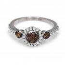 0.52 Ct Natural Diamond Halo Ring by Tanache in 10KT Gold for Women