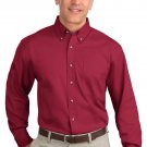 Port Authority Mens Big & Tall Long Sleeve 100% Cotton Shirt 4XL Bright Burgundy