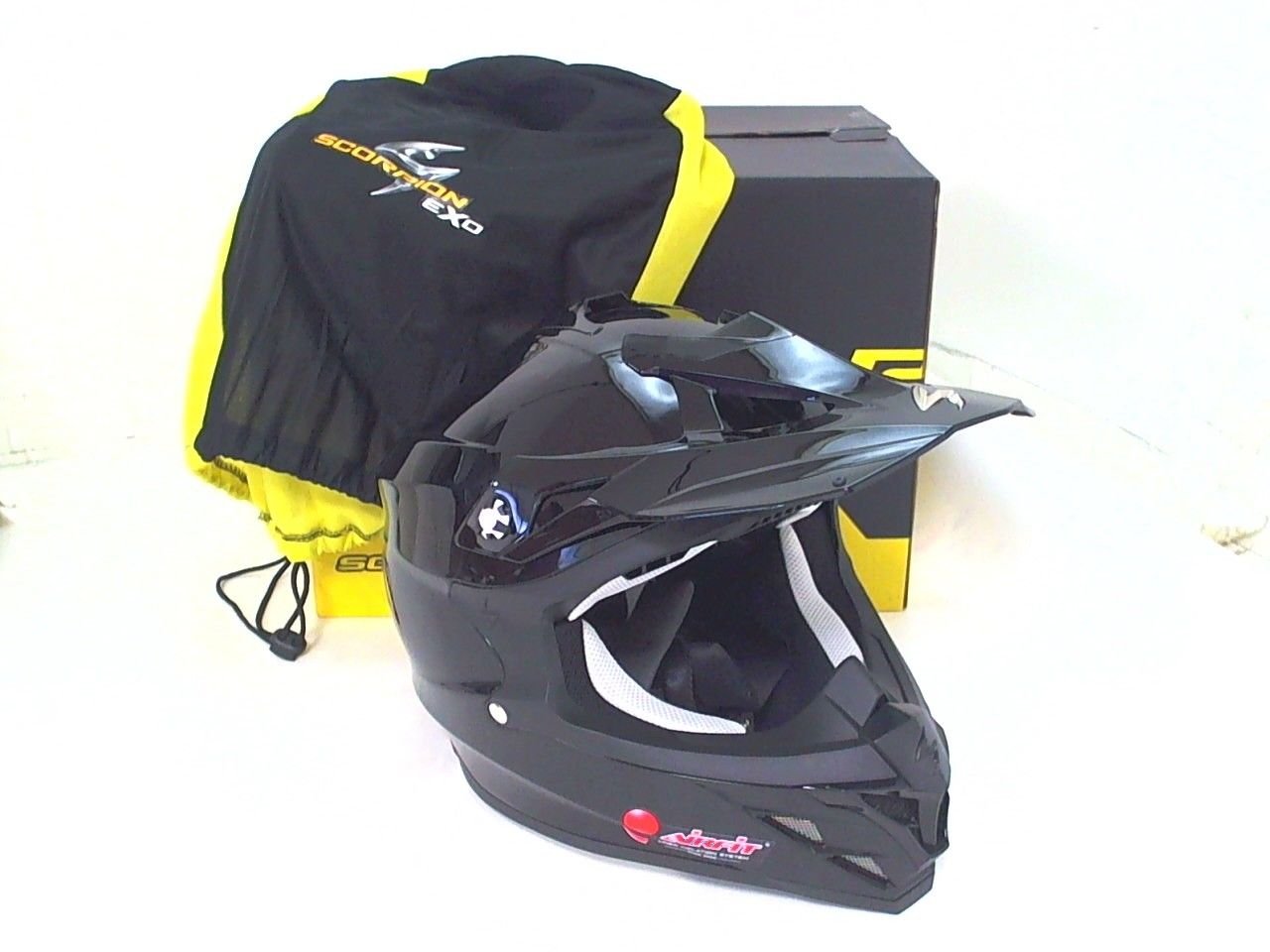 Scorpion EXO VX-35 MX Dirt Motocross Motorcycle Helmet Black Small Cracked Visor