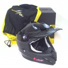 Scorpion EXO VX-35 MX Dirt Motocross Motorcycle Helmet Black Small Cracked Visor