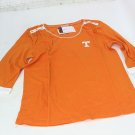 NCAA Tennessee Volunteers Womens 3/4 Roll up Sleeve Top Large Orange & White