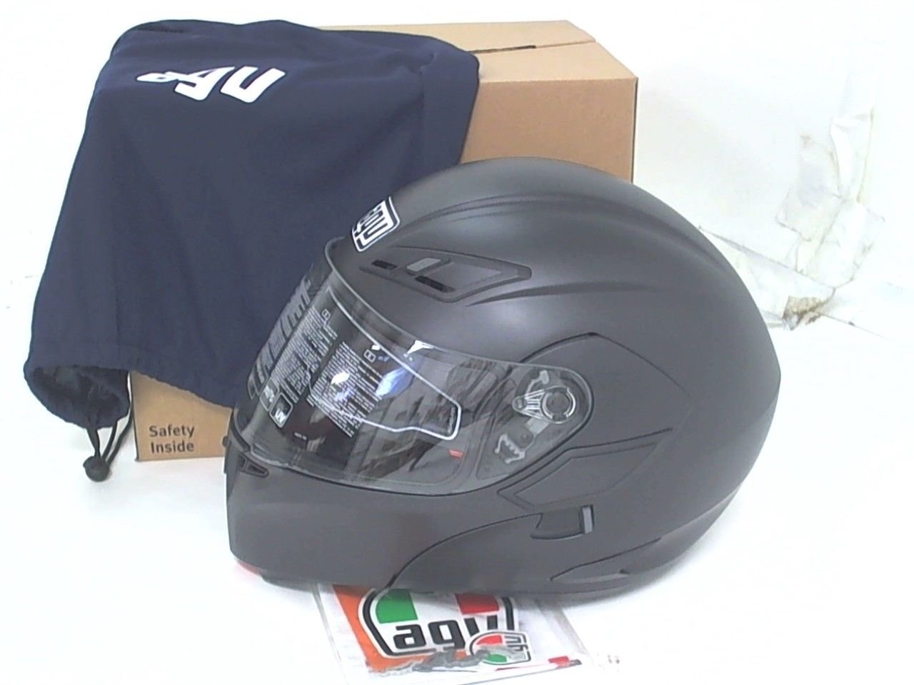 AGV Numo Modular Motorcycle Full Face Flip up Helmet Flat Black Small