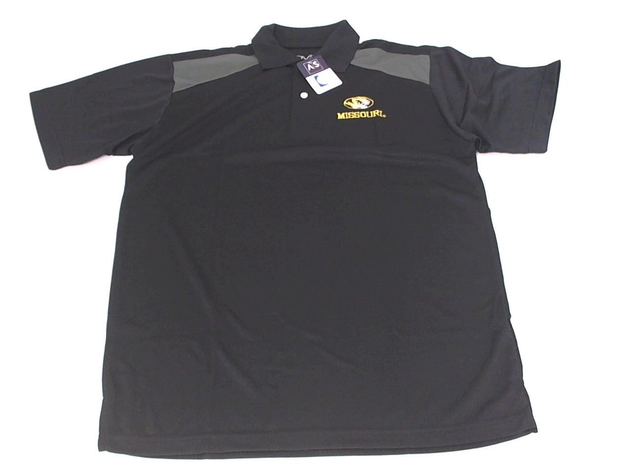 Mens OVB Old Varsity Brand NCAA Missouri Tigers Wicking Poly Polo Shirt Medium