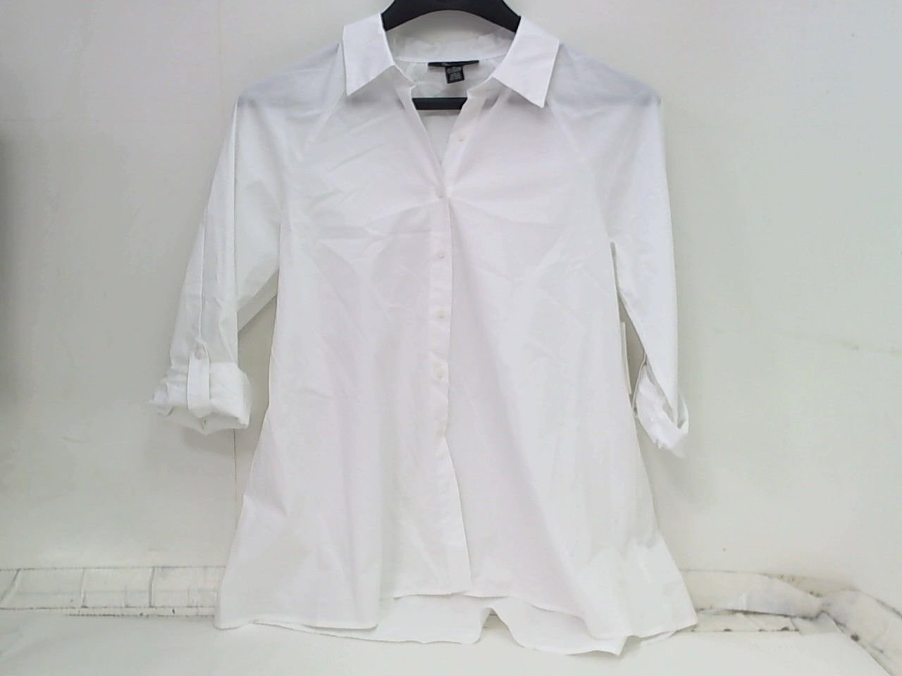 Style&co. Womens Button Up Long Sleeve Collared Shirt White Medium