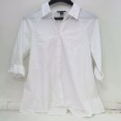 Style&co. Womens Button Up Long Sleeve Collared Shirt White Medium