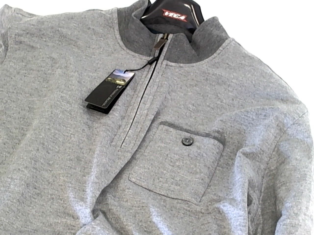 Pebble Beach Mens Performance Golf 1/4 Zip Pullover w/Chest Pocket Grey XL