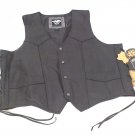 Highway 21 Black Six Shooter Leather Vest Old School Biker Style Mens XX-Large