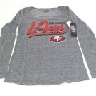 NFL Team Apparel San Francisco 49ers Womens Long Sleeve Jersey Top Silver SM NWT