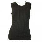 Foxcroft Womens Cotton Cableknit Tank Top Black Size Medium
