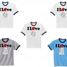 New Custom Sketch Design T-Shirt I Love My Spaniel Pet American English Cocker