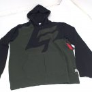 Shift Racing Fraction MX Fleece Zip Up Hoodie Motocross Hoody Army Black SM