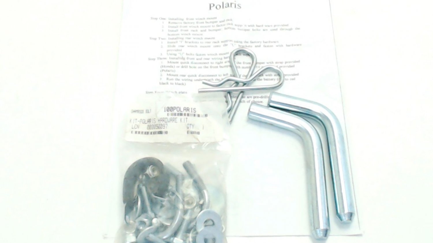 Polaris ATV Winch Mount Hardware Kit U-Bolts Pins Nuts Bolts Washers