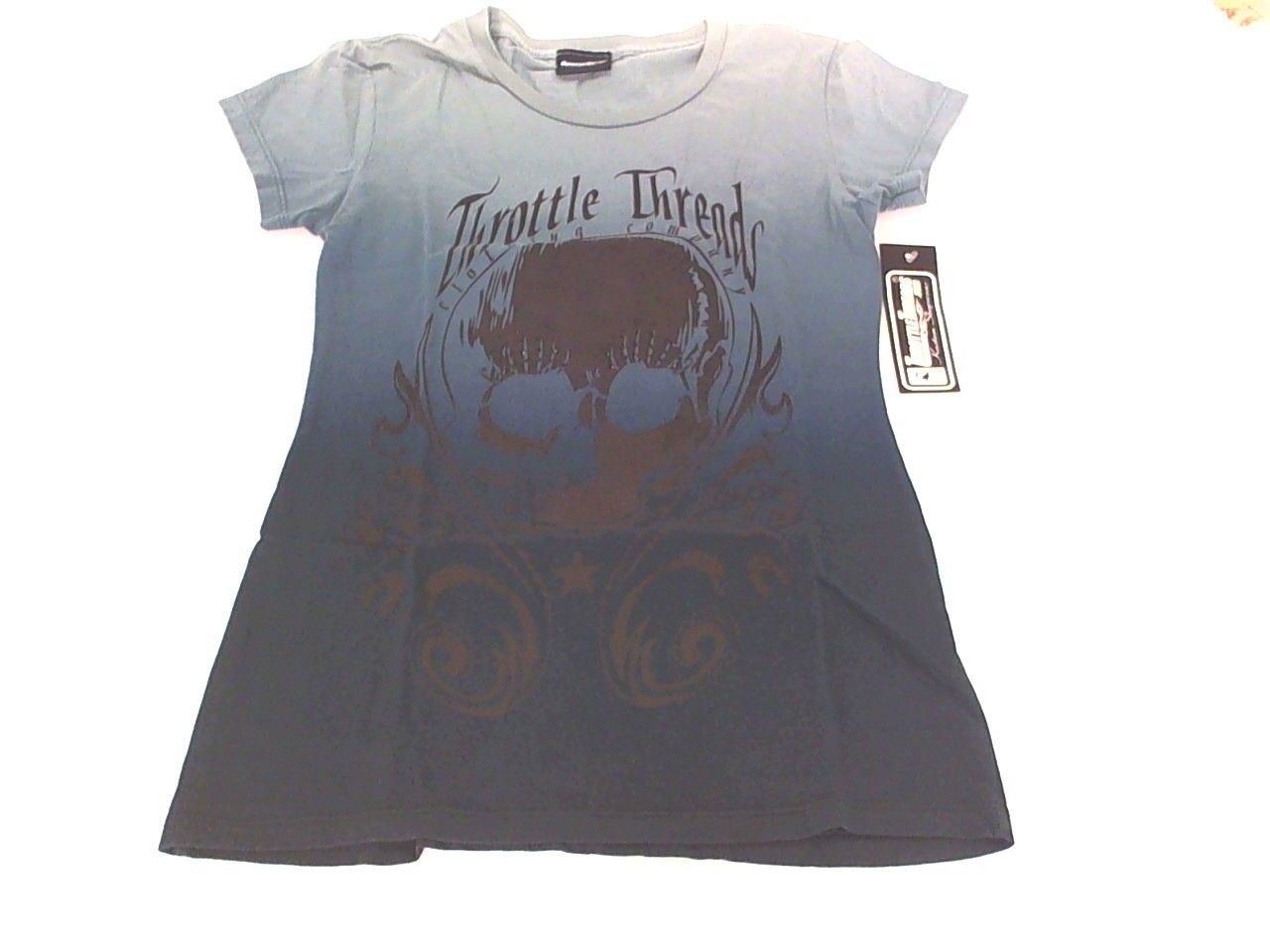 Throttle Threads Womens Serendipity Ashphalt T-Shirt Tee Grey Size Medium