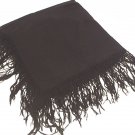 Womens Solid Wooven Fringed Pashmina Style Scarf Wrap Shawl Black 42 x 36 In.