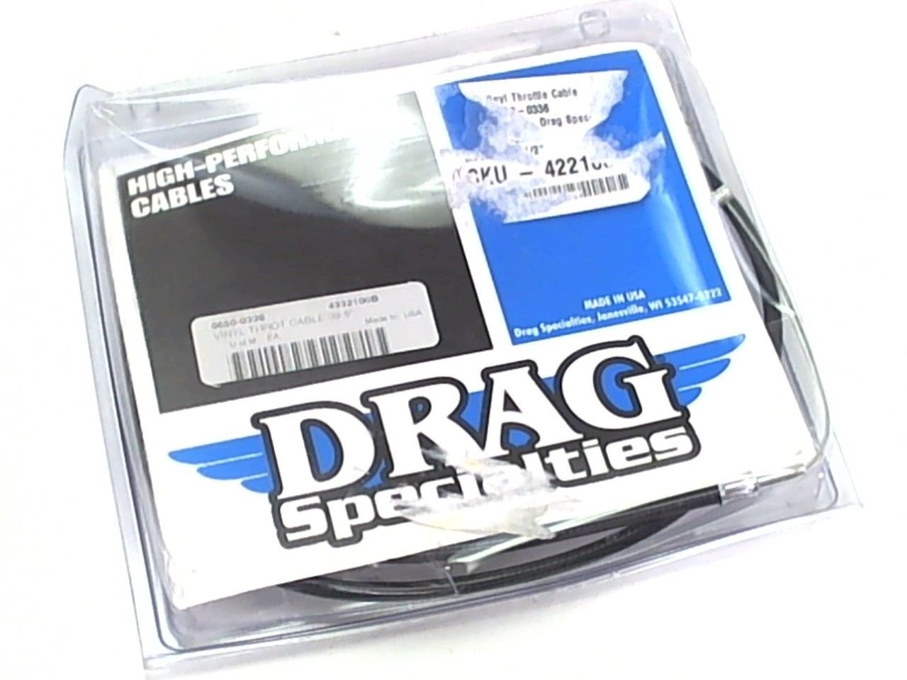 Drag Specialties Black Throttle Cable 39.5in Length Many Harley-Davidson models