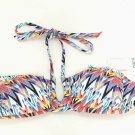 BAR III Swimwear Swim Bikini Bandeau Top Tie Back Rays Multi Size Small