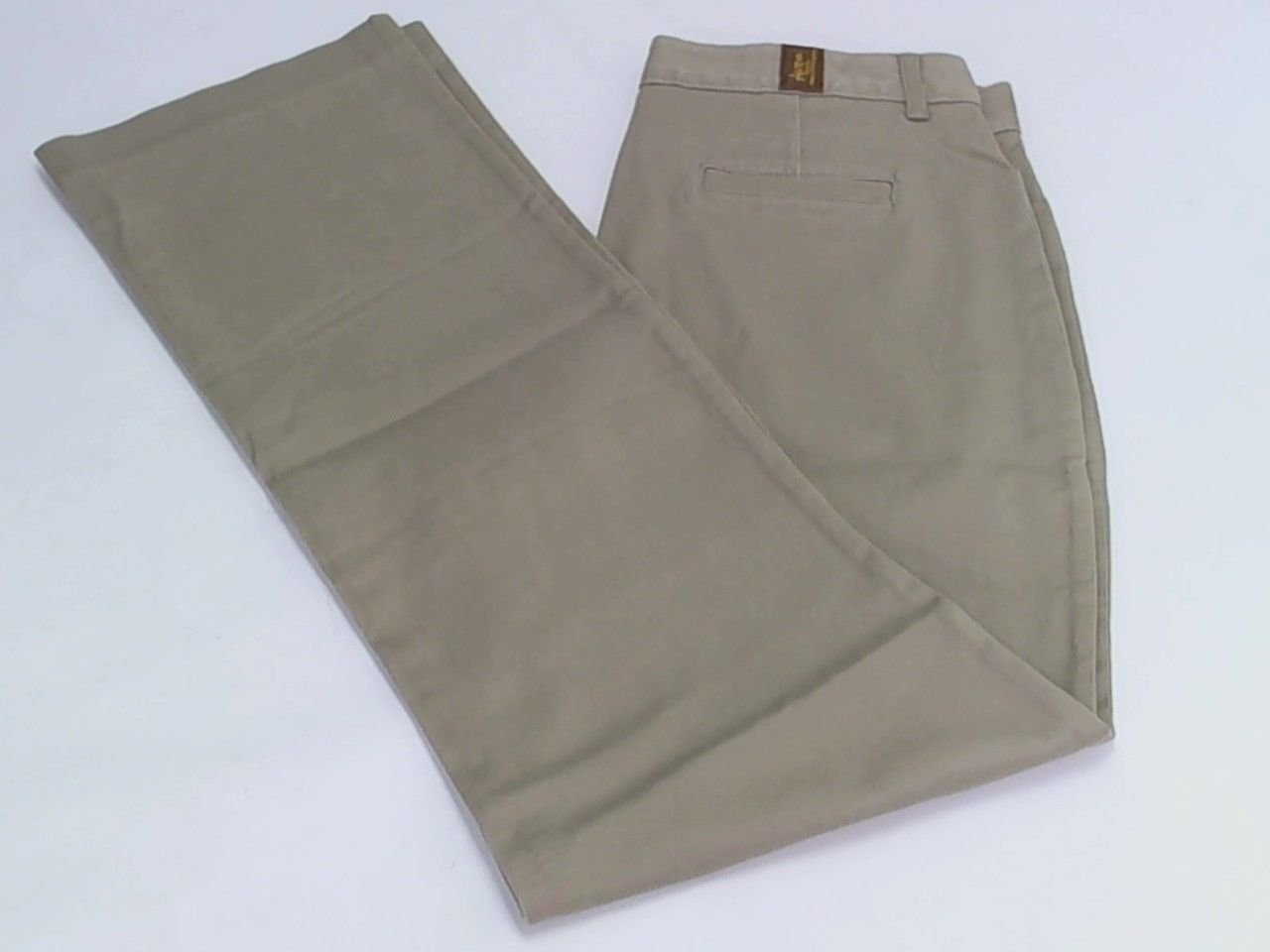 Wrangler Aura Womens Twill Khakis Straight Leg Tan Size 0 Average