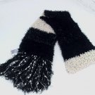 Charter Club Womens Chenille Mixed Media Oblong Scarf Black/Ivory