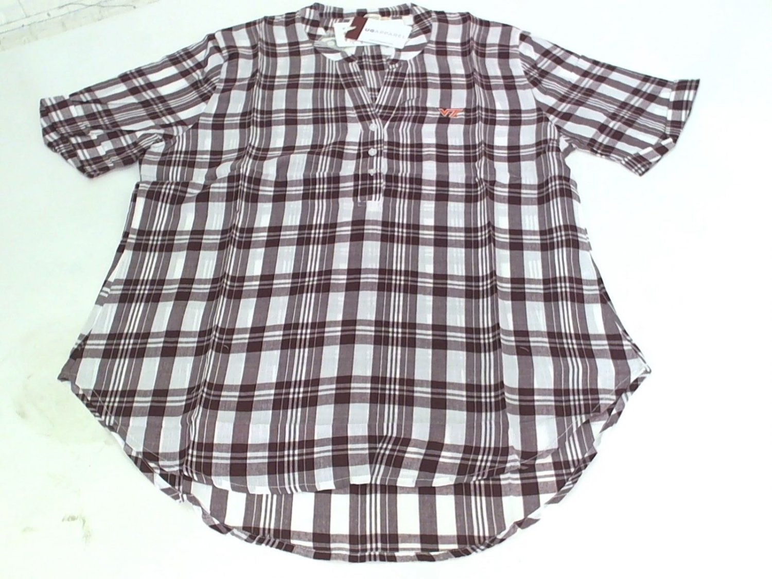 UG Apparel NCAA Virginia Tech Hokies Womens Classic Button Down Tunic Top M