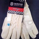 Isotoner Womens Signature Touchscreen Enabled Triple Cable Knit Ivory Gloves NWT