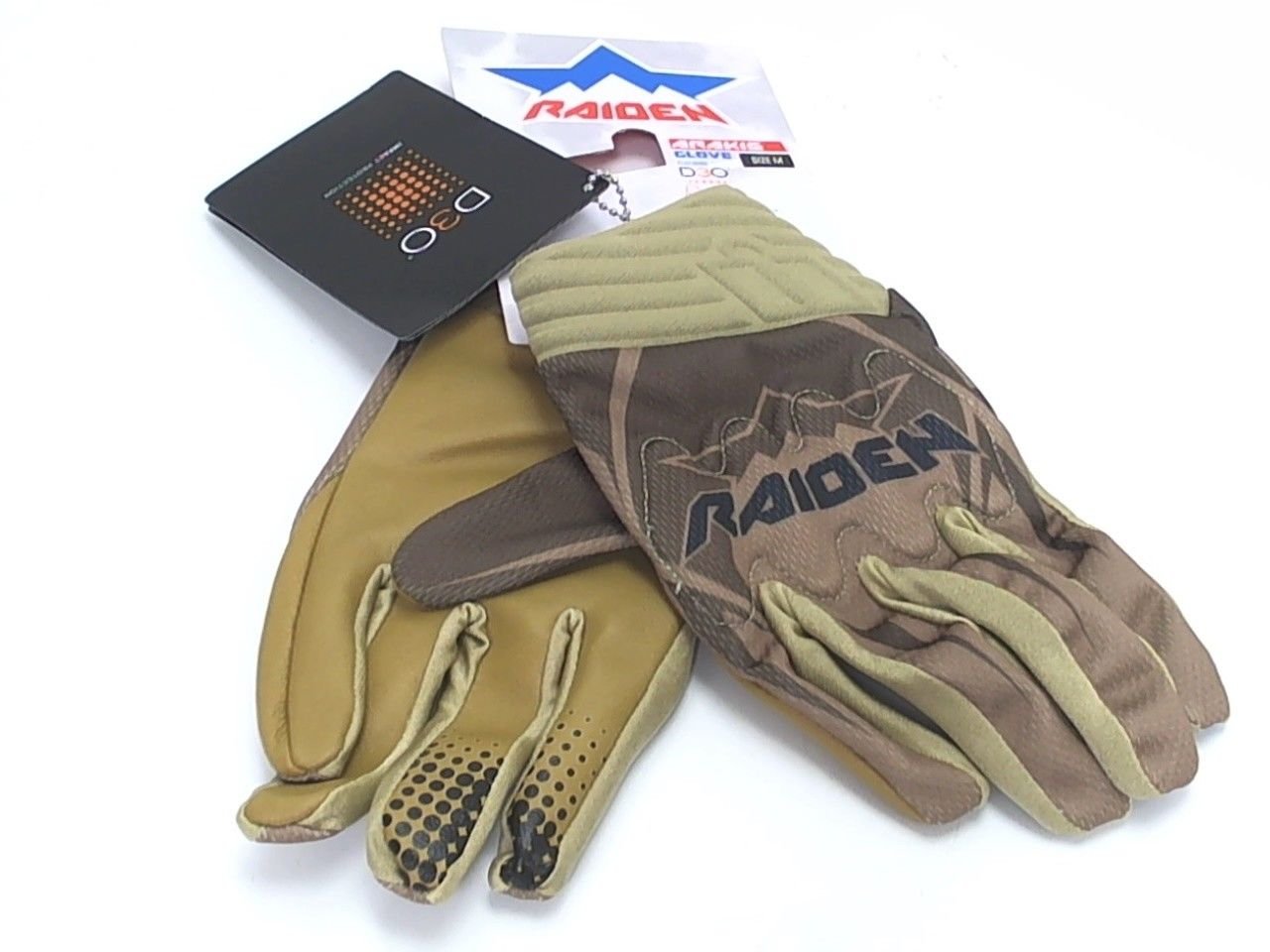 Icon Raiden Arakis Mens Textile Motorcycle Gloves Tan Size Medium