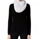 BCBGeneration BCBG Chevron Knit Thick Thin Infinity Loop Scarf Icy Shimmer Gray