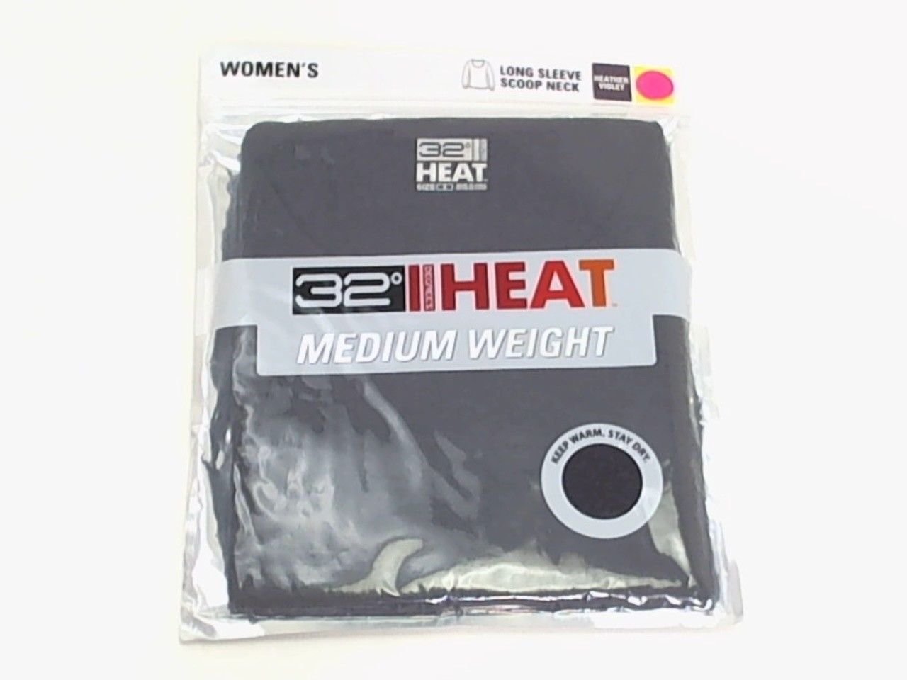32 Degrees Medium Weight Womens Base Layer Long Sleeve Heather Violet XL