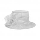 August Hats Formal Dress Sheer Floral Accent Cloche Hat Packable Adjustable OSFM