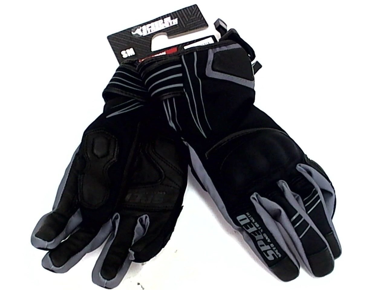 Speed and Strength Chain Reaction Black Leather Motorcycle Gloves Size Small