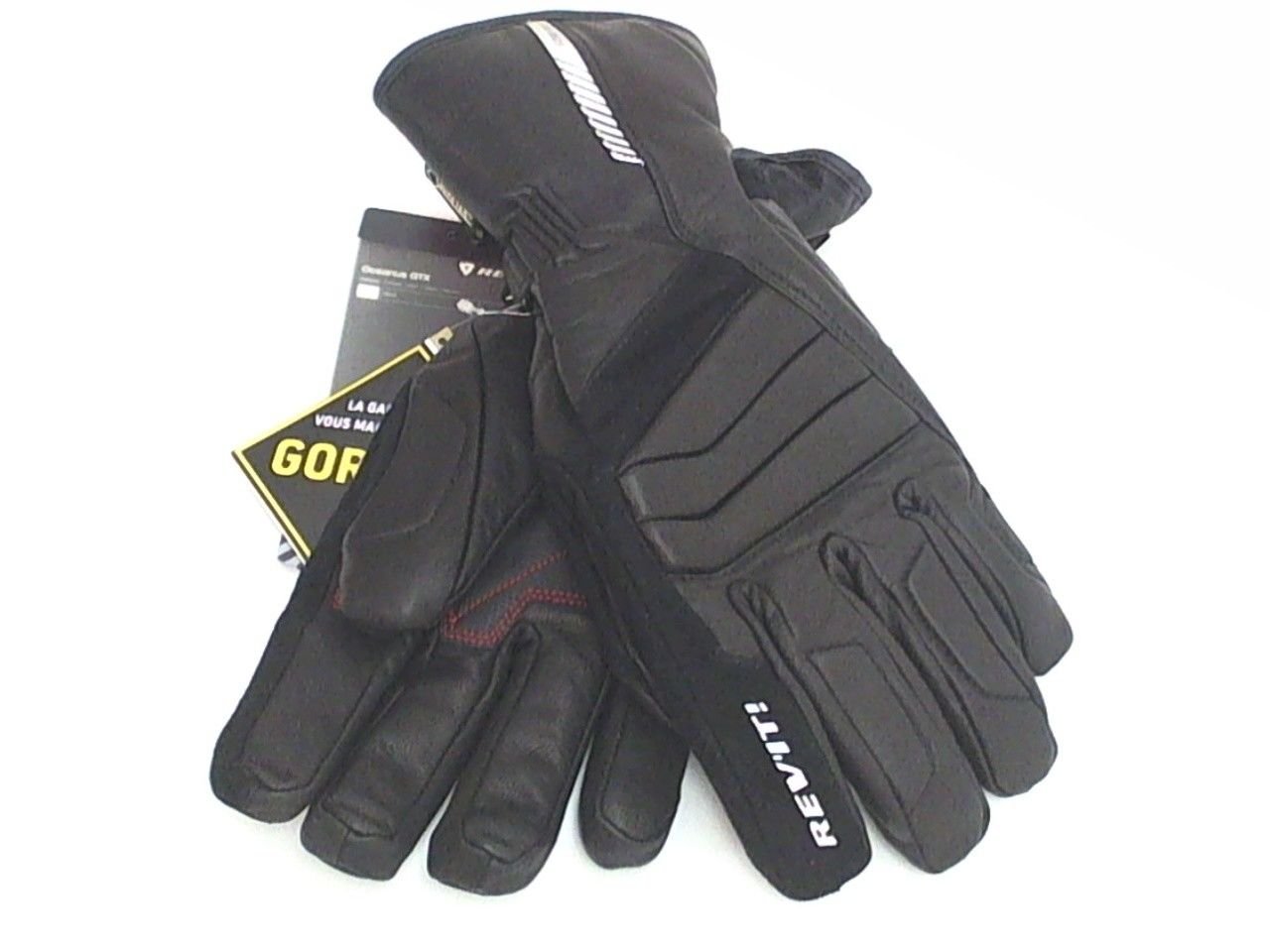 Revit Oceanus GTX Motorcycle Black Leather Gloves XXL