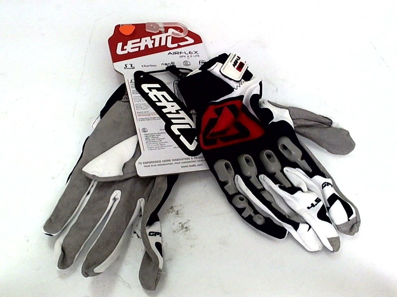 Leatt GPX 4.5 Lite Off-Road Dirt Bike Motorcycle Gloves White Red & Black XXL
