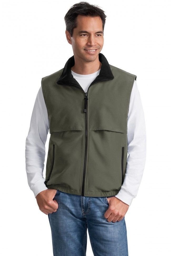 New Port Authority Mens Reversible Terra-Tek Nylon and Fleece Vest Size XS