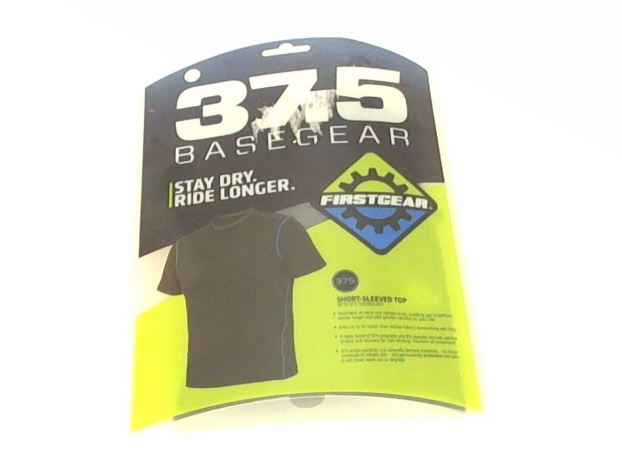 Firstgear 37.5 Basegear Short Sleeve Moisture Wicking Base Layer Black Shirt L