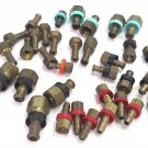 Lot of 34 Hose Barb Push-On Rigid Female Brass Fittings Clamp Style