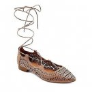 Mossimo Supply Womens Ghillie Blush Lace Up Cut Out Ballet Flats Shoes Size 8