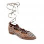 Mossimo Supply Womens Ghillie Blush Lace Up Cut Out Ballet Flats Shoes Size 8