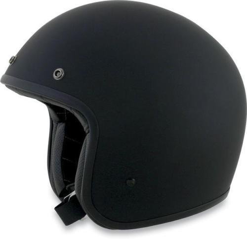 AFX FX76 Open Face Vintage Matte Black Motorcycle Street Cruiser Helmet Small