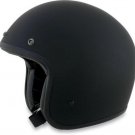 AFX FX76 Open Face Vintage Matte Black Motorcycle Street Cruiser Helmet Small