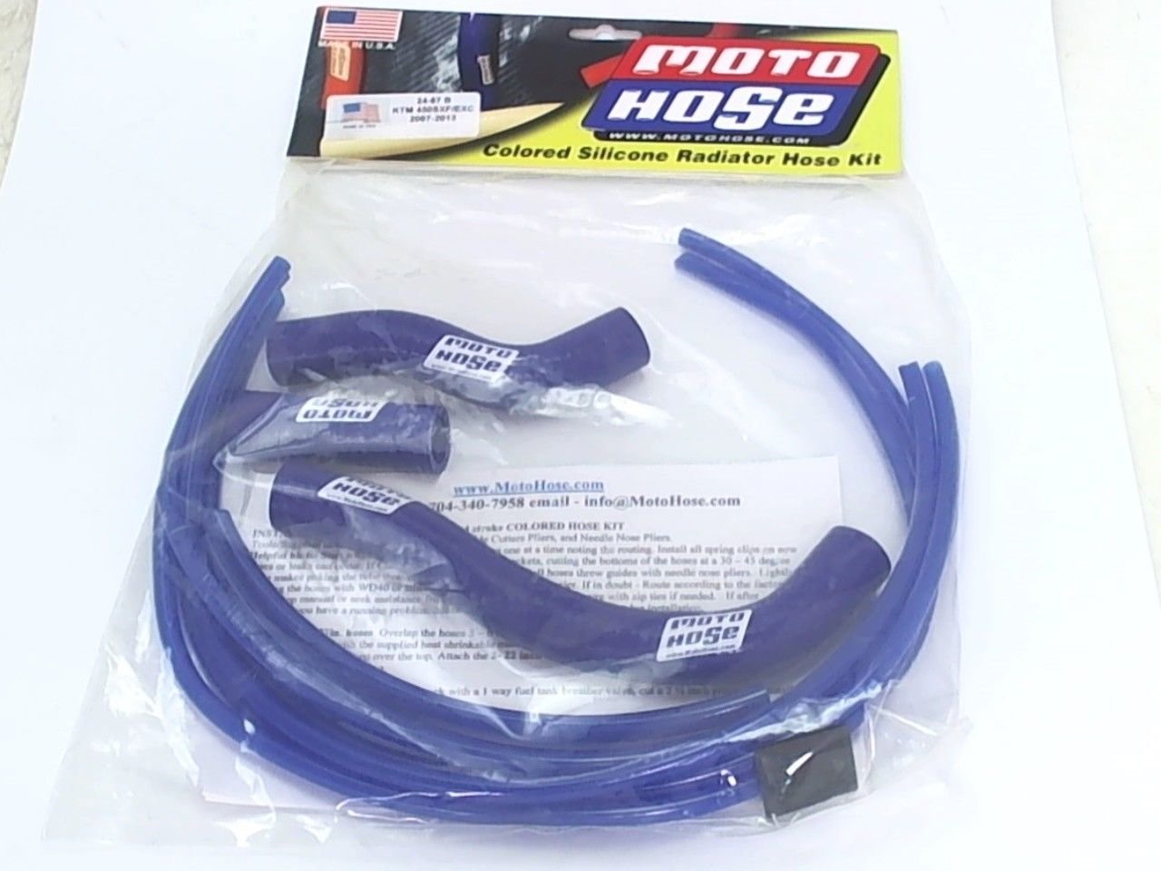 Moto Hose Blue Silicone Radiator Hose Kit For 2007-2012 KTM 450 SXF EXC XCF