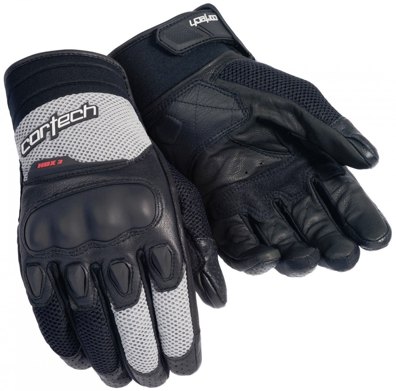 Cortech HDX 3 Mens Textile Motorcycle Gloves Black/Silver Size Medium