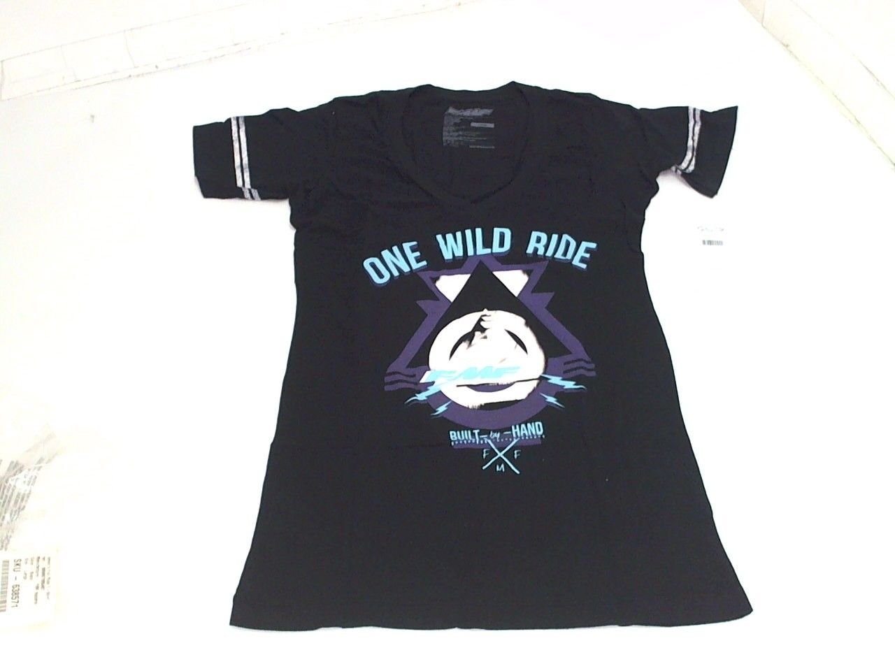 FMF Racing MX GP Motorcycle Womens One Wild Ride Graphic V-Neck T-Shirt Black L