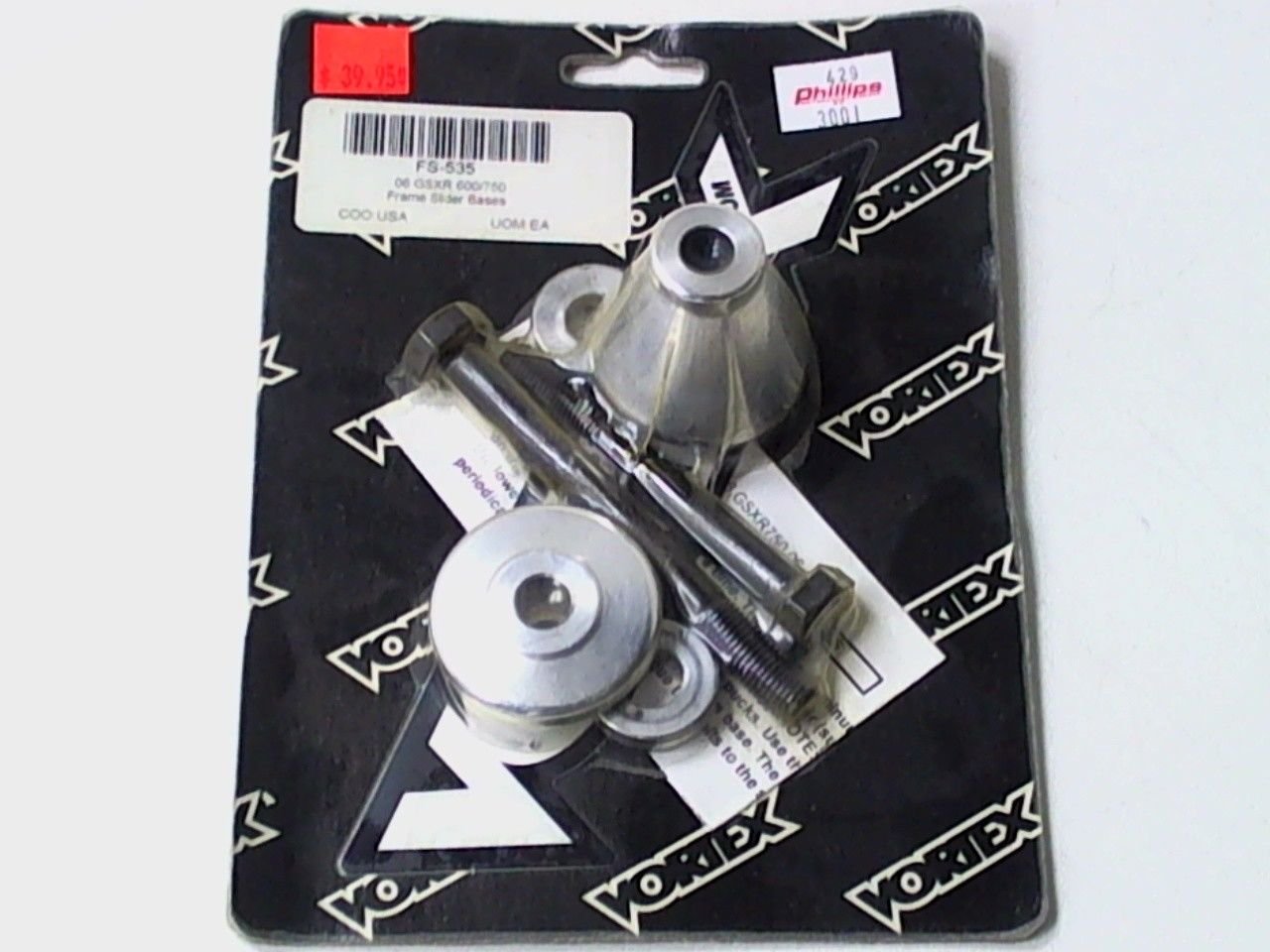 Vortex Racing Frame Slider Bases Suzuki GSXR 600 750 2006-2013
