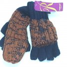 Rampage Womens Knitted Convertible Flip-Top Gloves Navy/Dark Orange One Size