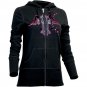 Throttle Threads Womens Angelic Zip Up Hoodie Black Size Large