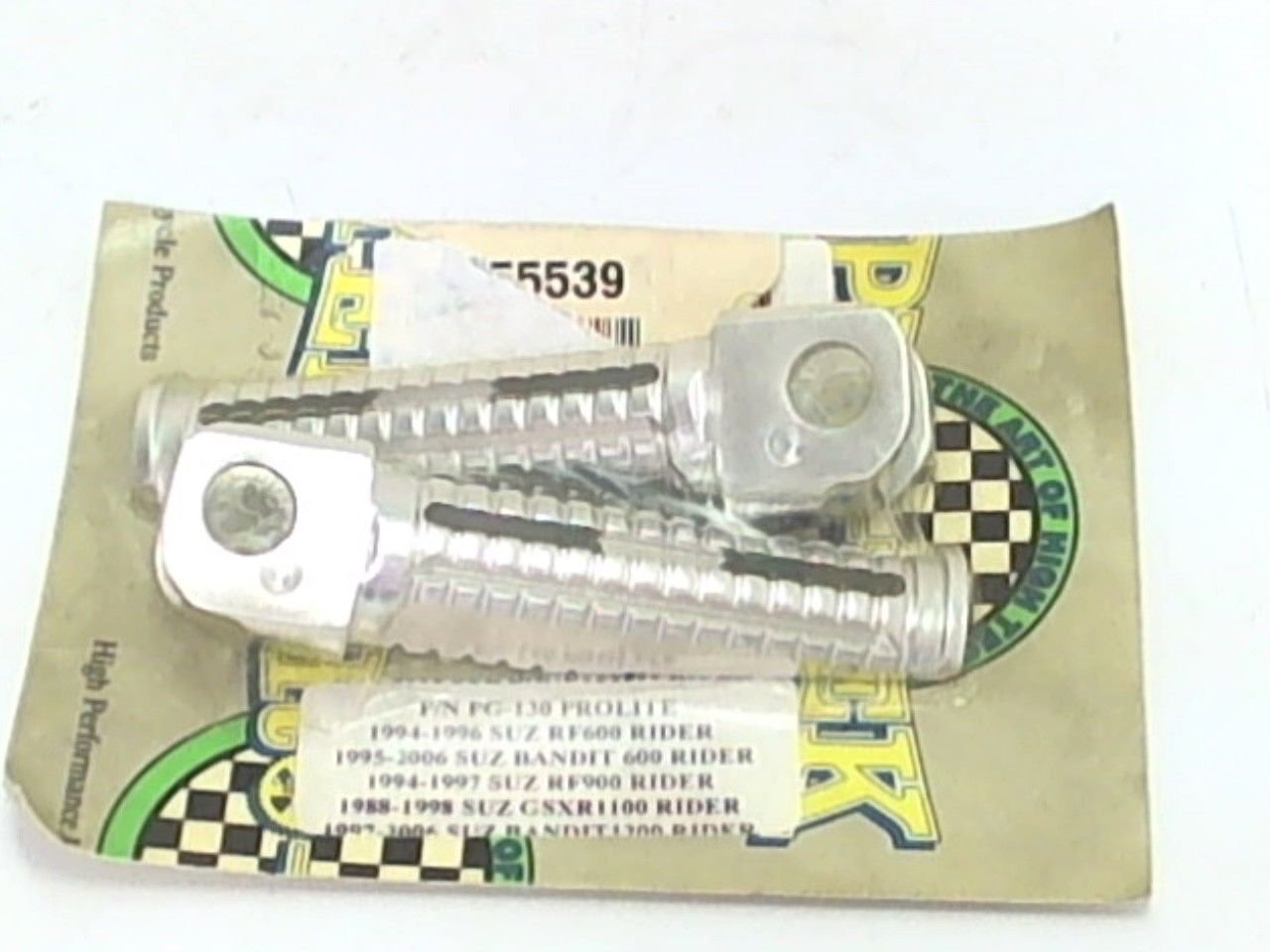 Pro-Tek Prolite Motorcycle Footpegs PG-130C Chrome for Suzuki