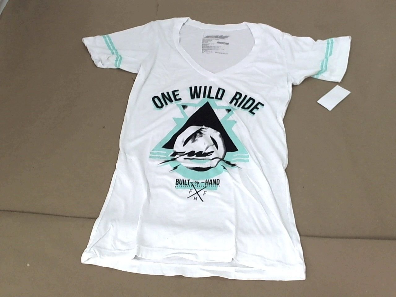 FMF Racing MX GP Motorcycle Womens One Wild Ride Graphic Scoop T-Shirt LRG White